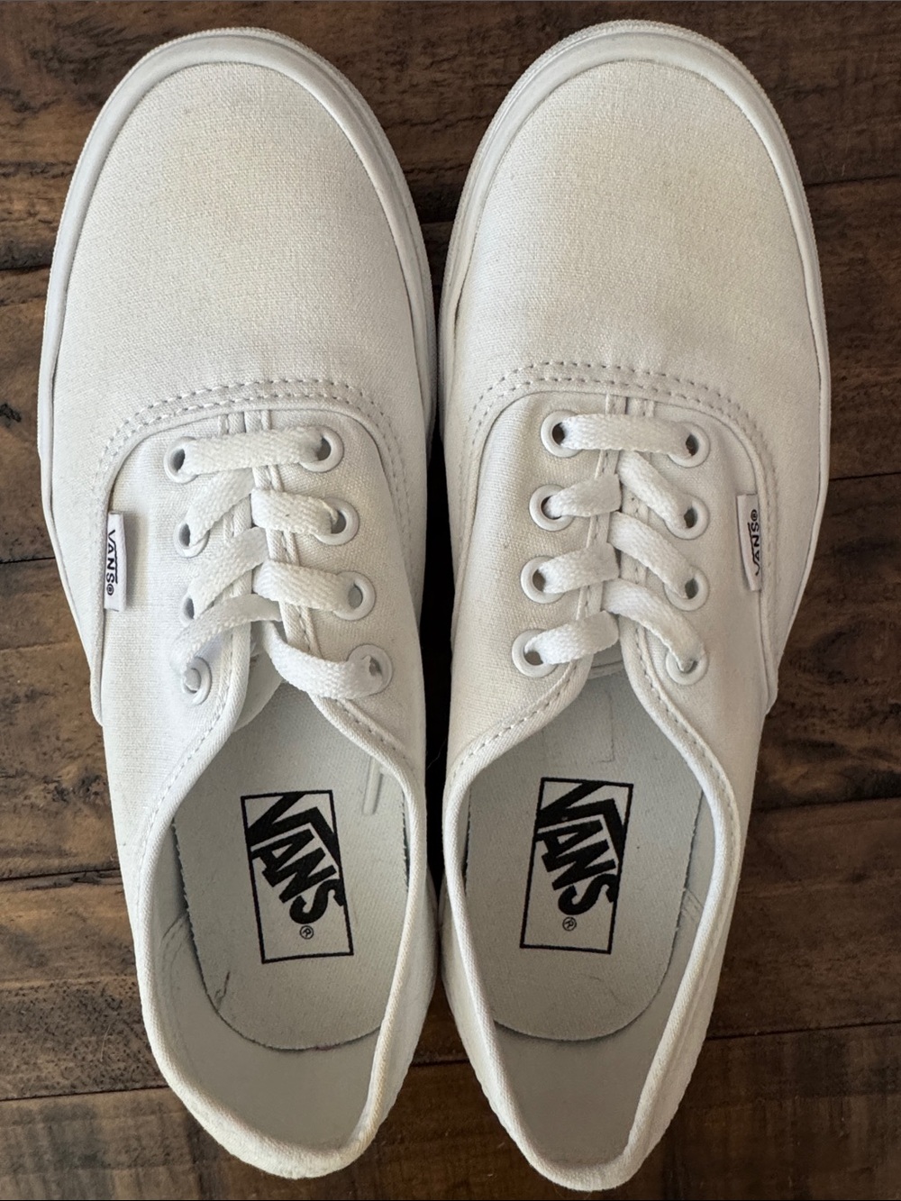 Vans White Canvas Authentic Low-Top Sneakers